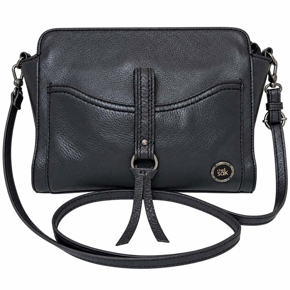 the sak Genuine Soft Gray Pebbled Leather Adjustable Crossbody Y2K /Retro